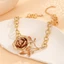Dây chuyền xương đòn ROLY, Vòng cổ mặt dây chuyền hoa hồng bằng kim loại hợp kim kẽm lớn thô, Hoa phóng đại thời trang Chuỗi cổ đa năng Quà tặng trang sức