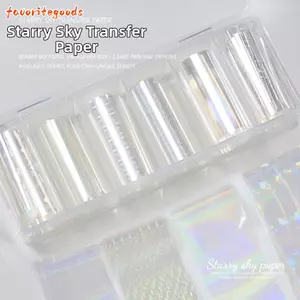 FAVORITEGOODS 10 Cuộn Dán Chuyển Móng Tay, Gương Phản Quang Hiệu Ứng Sáng Lá Móng Tay, Nóng Laser Aurora Sparkle Stars Bầu Trời Đầy Sao Đề Can Móng Tay DIY Làm Móng Tay Trang Trí Móng Tay