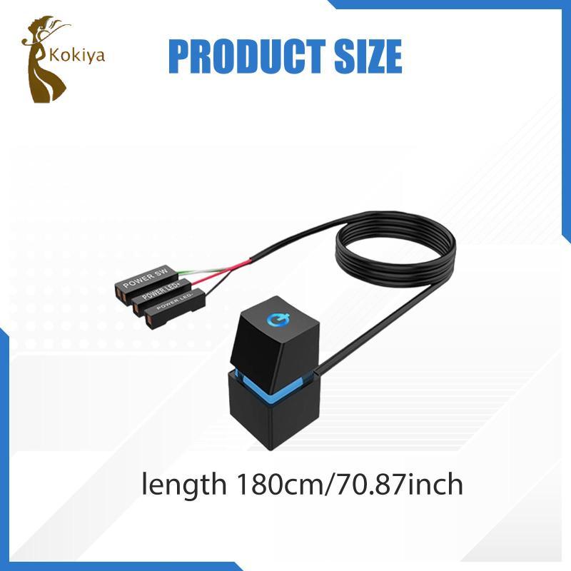 Kokiya Desktop Pc Công tắc nguồn bên ngoài Cáp mở rộng 1,8m Nút nhấn cho máy chủ máy tính Đồ dùng văn phòng tại nhà