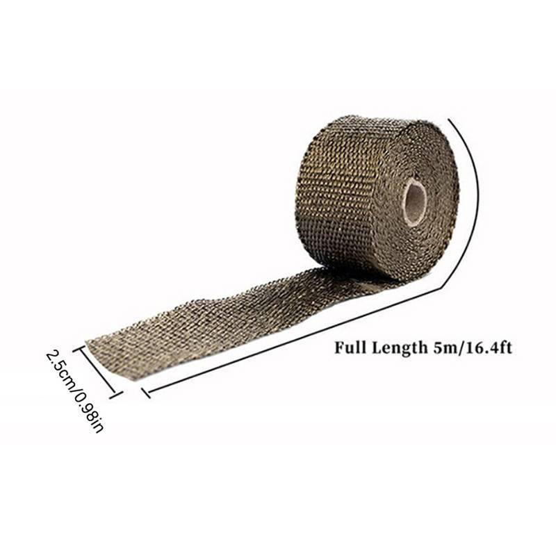 Băng cách nhiệt bọc ống xả xe máy NS, sợi chịu nhiệt cao, bảo vệ chống cháy, kèm dây buộc