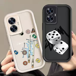 Vỏ Cho Realme C55 Phim Hoạt Hình Silicon Bé Gái Mềm Ốp lưng TPU Xúc Viền Bi-a Mắt Thiên Thần Chống Sốc Ốp Lưng