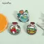AqToCna Thông Sáng Tạo Trôi Chai Ếch Trâm Huy Hiệu Quần Áo Bapa Phụ Kiện Hợp Kim Huy Hiệu Chân Cho Bapas Huy Hiệu Kim Loại AqToCna
