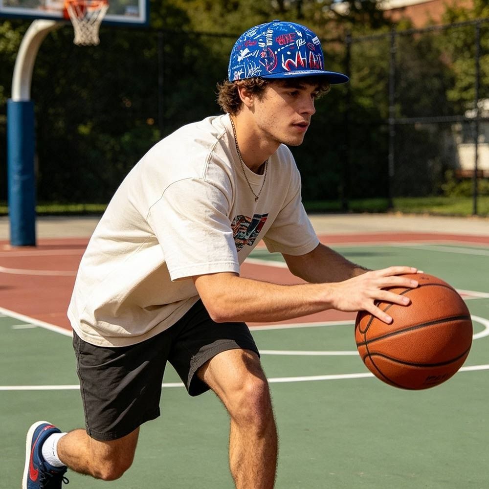 Mũ bóng chày YOLOGO, Mũ chống nắng Graffiti chữ Hip Hop, Mũ Snapback in hình thoáng khí có thể điều chỉnh thông thường dành cho nam nữ