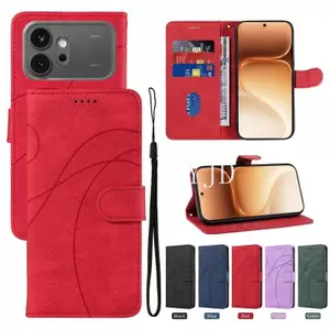 YJD Ốp Lưng Cho Honor 600 Pro Đường Cong Khe Cắm Thẻ Da Dây Đeo Tay Chống Rơi Vỏ Điện Thoại