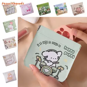 Ví đựng tiền xu Mini FAVORITEGOODS, Túi trang điểm son môi hoạt hình PU, Đóng tự động đa chức năng Túi đựng mỹ phẩm chống nước Túi đựng du lịch