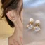 Mới bông tai ngọc trai vàng zircon retro nhẹ nhàng, sang trọng, phù hợp với GI4B