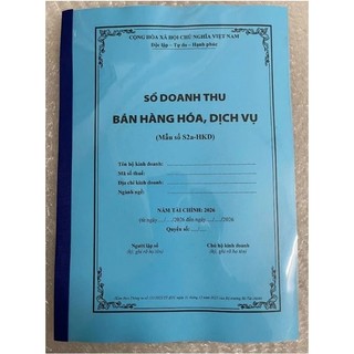 SỔ (100TRANG) DOANH THU – HÓA ĐƠN BÁN HÀNG / DỊCH VỤ S1A, S2A HKD Loại dày 100 trang bền đẹp!!!