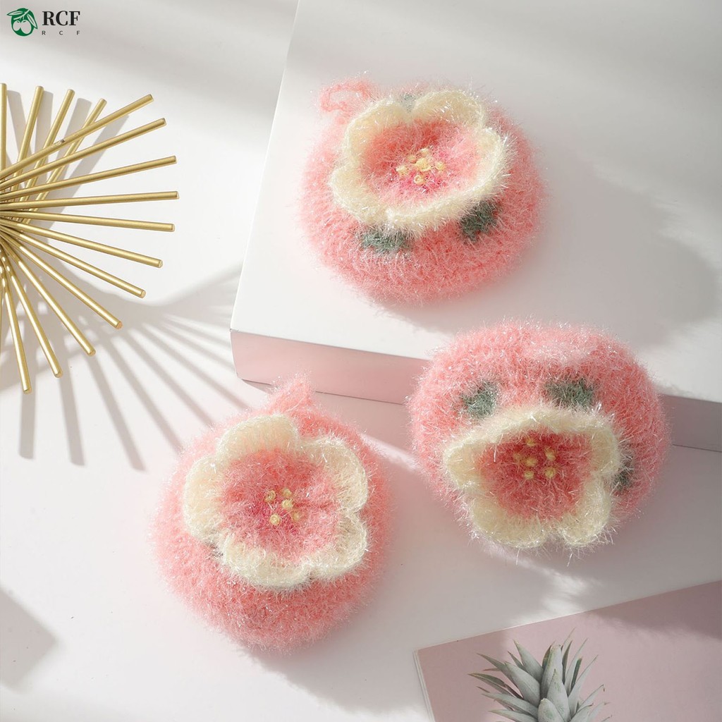 Sakura Hình Khăn Đĩa Màu Hồng Terylene Chống Trầy Xước Nhà Bếp Vải Lau Cho Nồi Món Ăn Bộ Đồ Ăn