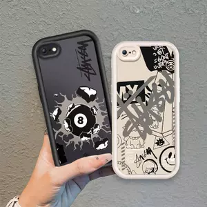 Ốp Lưng Cho iPhone 6 6s 7 8 se2020 Plus Hoạt Hình Silicon Phụ Kiện Vỏ Điện Thoại Mềm TPU Bi-a Xu Hướng Mắt Thiên Thần Chống Sốc Ốp Lưng