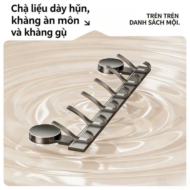 Móc Treo Quần áo Hút Chân Không, Nhôm Chống Gỉ, Không Khoan, Hút Siêu Chắc, Treo Sau Cửa, Phòng Tắm, Nhà Bếp, Tủ đồ