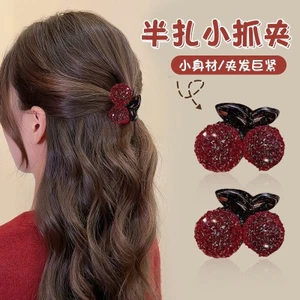 Đỏ Kim Cương Giả Kẹp Tóc Công Chúa Nhỏ, Phong Cách Mới, Dễ Thương
