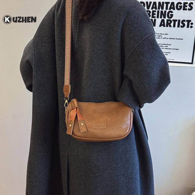KUZHEN Vintage Messenger Da Pu Đeo Vai Nữ, Thời Trang, Ví Nhỏ Đeo Ngang HOT