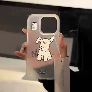 Champagne Puppy cho trường hợp iPhone 17pro iPhone 15/14/13pro Skin Scrub