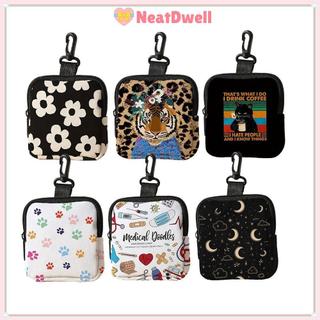 [Giao hàng từ Việt Nam] Ví NETDWELL, Ví đựng tiền xu chống nước Mini, Túi đựng dây kéo đa chức năng in hình Tiger Leopard