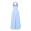 Nyeemya Nữ Nhân Quả Kẻ Sọc Sundress Dây Cổ Chữ V Không Tay Lưng Thả Eo Chữ A Đầm Maxi Cho Kỳ Nghỉ Du Lịch Mặc Hàng Ngày