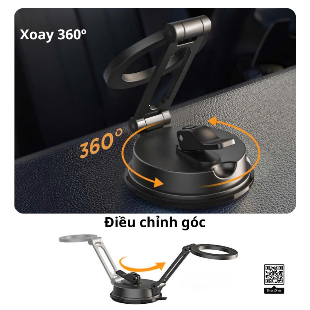 [Chính Hãng] Giá Đỡ Điện Thoại Từ Tính WiWU CH-055 Cho Ô Tô, Bàn Làm Việc - Hợp Kim Nhôm, Xoay 360 Độ, Gập Gọn Tiện Lợi