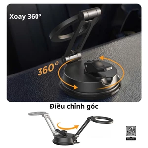 Giá Đỡ Điện Thoại Từ Tính WiWU CH-055 Cho Ô Tô, Bàn Làm Việc - Hợp Kim Nhôm, Xoay 360 Độ, Gập Gọn Tiện Lợi