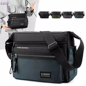 Túi SAIA, Túi đeo chéo du lịch có dây kéo nhiều lớp, Túi lưu trữ hình vuông Nylon dung tích lớn ngoài trời Unisex