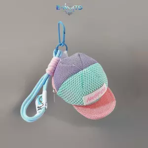 E-WOITD Dopamine Màu Lưới Túi Bảo Quản Du Lịch Mũ Chống Nắng Rời Thay Đổi Túi Đựng Tiền Xu Túi Tai Nghe Móc Khóa E-WOITD