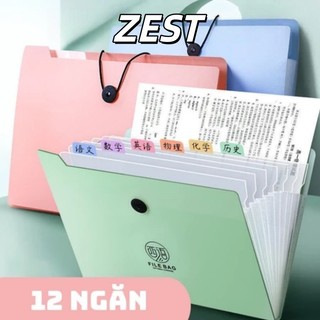 Túi đựng tài liệu nhiều ngăn a4 kẹp file tài liệu khóa dây 12 ngăn văn phòng phẩm
