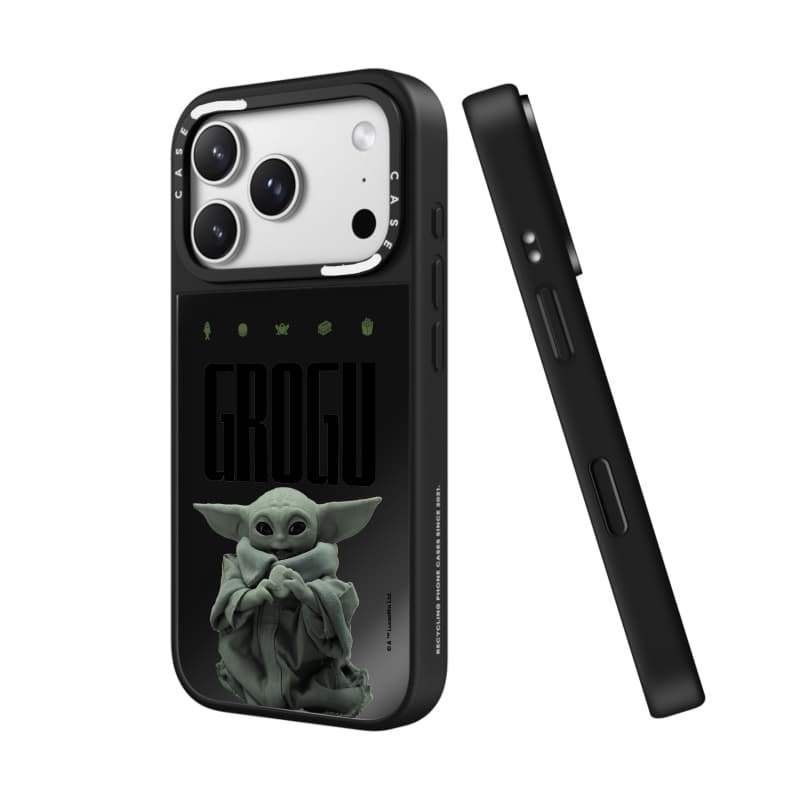 CASECASE X The MandalorianTM Và Grogu - Grogu Black & Sliver Mirror Vỏ IPhone Hút Từ Tính Cho IPhone 17 Air 16 15 14 13 12 Pro Max Plus Ốp Lưng Cứng Có Hộp Khắc Logo