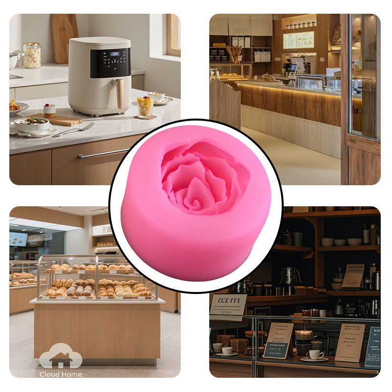 🌤️COD🌤️Khuôn silicon hoa hồng 3D làm rau câu xà phòng thơm nhấn xôi hoa DIY