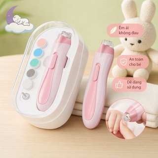 Máy mài móng tay cho bé Tông đơ điện Đèn LED yên tĩnh 6 đầu USB có thể sạc lại An toàn cho trẻ sơ sinh Tập đi