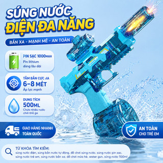 COD Đồ Chơi Phun Nước Điện Tự Động Pin Sạc LED Công Suất Mạnh, Đồ Chơi Ngoài Trời Hè NEW