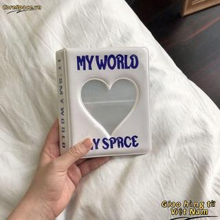 [Giao hàng từ Việt Nam] Hộp đựng thẻ ảnh CORESSPACE, Album ảnh rỗng PVC, Trái tim tình yêu 64 túi Thẻ tên Nam