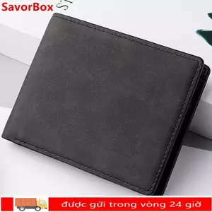 Ví đựng tiền xu SAVORBOX, Ví nam có khe cắm nhiều thẻ gấp, Túi đựng thẻ dung lượng lớn bằng da PU