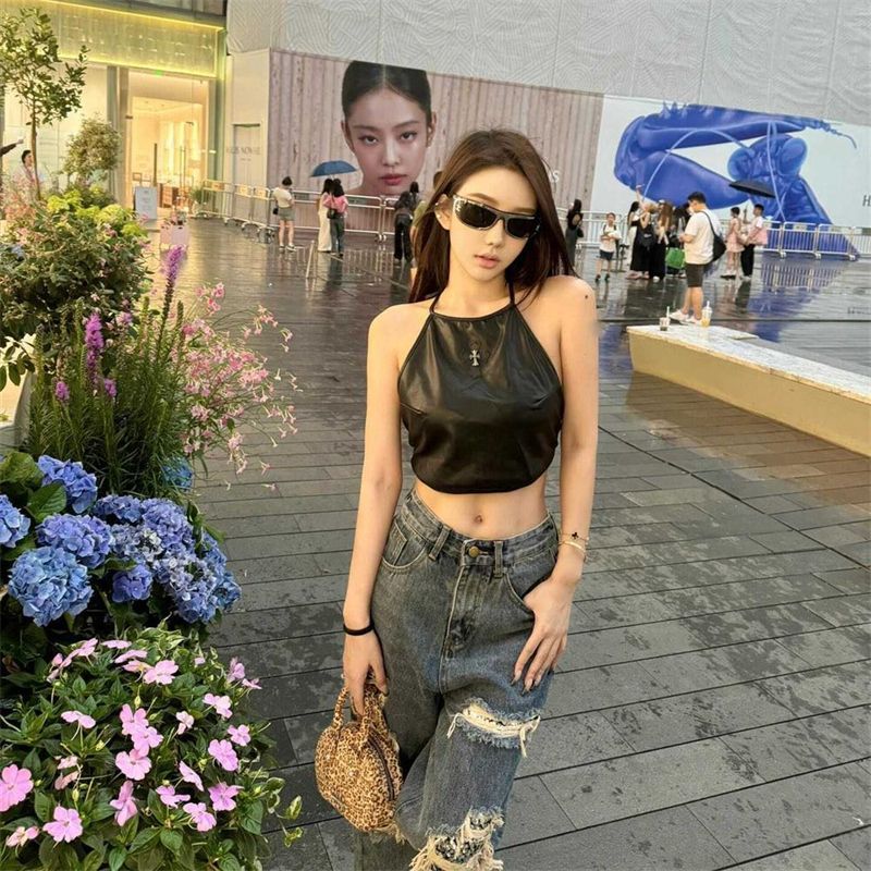 Milyfashion Pure Desire Cross Halter Cổ Dây Đeo chéo Sling Bụng Túi Slim-fit