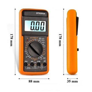 Đồng hồ vạn năng kỹ thuật số DT9205A AC DC Điện áp dòng điện trở Điện dung Transistor Tester LCD