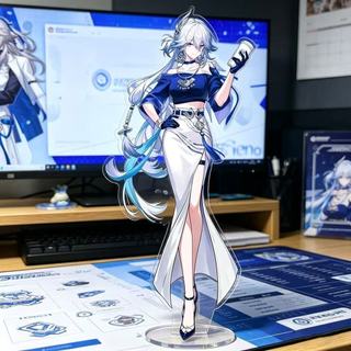 Yaoguang Jing Yuan ChaPanda Anime Hình Honkai Ngôi Sao Đường Sắt Đồ Chơi Nhân Vật Người Phụ Nữ Hoạt Hình Hành Động Đứng Mô Hình Búp Bê Đồ Chơi Acrylic Quà Tặng