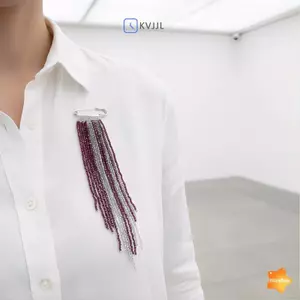 Đính Hạt Phù Hợp Với Pin Mặt Dây Chuyền Bạc Đỏ Hạt Viền Thổ Cẩm Thiết Kế Cổ Điển Cho Nữ Trang Sức Sự Kiện Trang Sức Mới