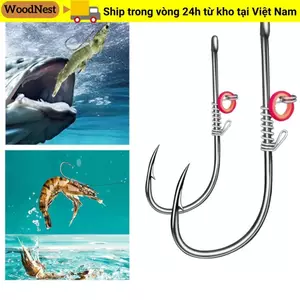 WOODNEST 10 Chiếc Móc Mồi Tôm Sống, Pickerel Khoảng Cách Rộng Móc Cá Thép Carbon Cao, Thép Carbon Mềm Sâu Bass Câu Cá Móc Câu Cá Câu Cá Biển Câu Cá