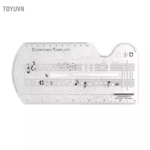 toyuvn HXBER Composer Mẫu Bản nhạc Thước vẽ Thước kép Đường cong PP In lụa trong suốt Biểu tượng Bản thảo Công cụ dành cho các nhà soạn nhạc và những người đam mê