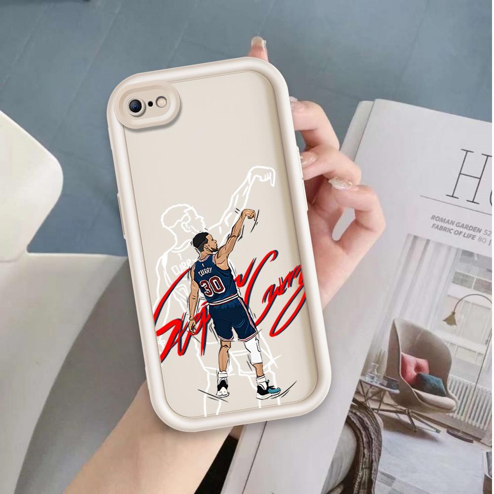 Ốp Cho iPhone 6 6s 7 8 se2020 Plus Hoạt Hình Silicon Phụ Kiện Vỏ Điện Thoại Mềm TPU Bóng Rổ Cà Ri Mắt Thiên Thần Chống Sốc Ốp Lưng
