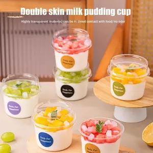 TRTR 10 / 50 Chiếc Cốc Tráng Miệng Có Nắp Cốc Kem Trong Suốt Cho Bánh Pudding Sữa Chua Cốc Mousse Hộp Bánh Nướng Paaging Hộp Đựng Dụng Cụ Tráng Miệng VN