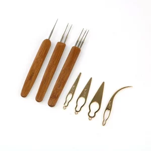 Tre Tay Cầm Móc 0.5 Mm Đầu Đơn Hai Đầu Bẩn Bện Móc Bộ Kim Loại Tóc Giả Tóc Ren Móc S5DO