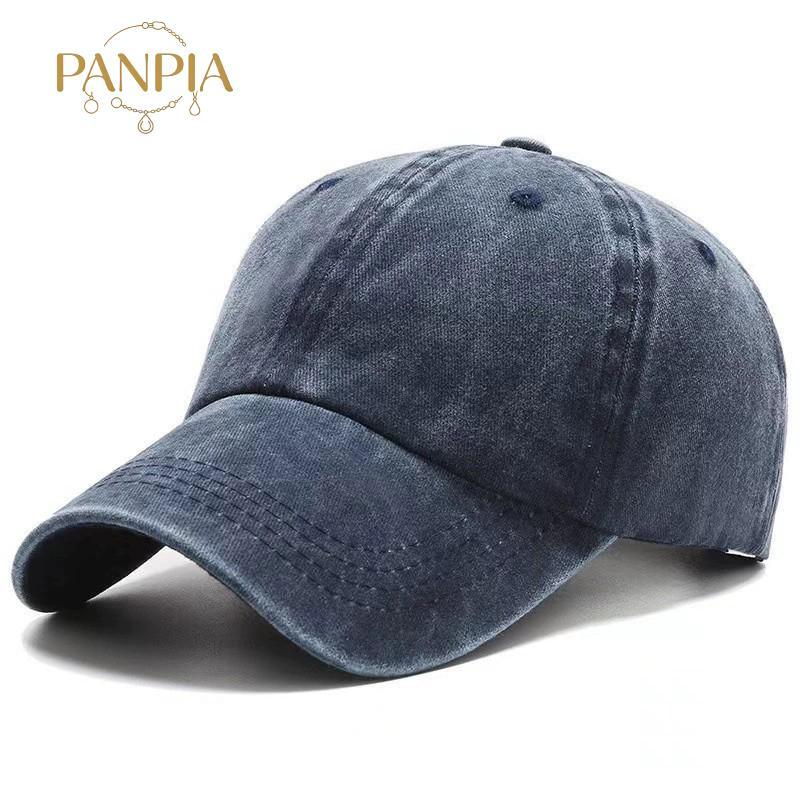 PNPIA- Mũ Bóng Chày Rửa Denim Nam Nữ Mũ Vintage Hip Hop Mũ Màu Trơn Xương Ngoài Trời Thể Thao Thường Ngày