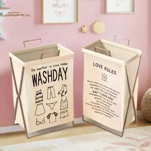 TRTR Giỏ đựng quần áo bẩn chống thấm nước Hamper lớn Home VN