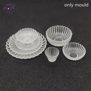 HFTOY Nhà Búp Bê Silicon Bộ Đồ Ăn Khuôn Nhà Búp Bê Bát Đĩa Mini Mô Hình Búp Bê Nhà Đồ Chơi Nhà Bếp Phụ Kiện ~
