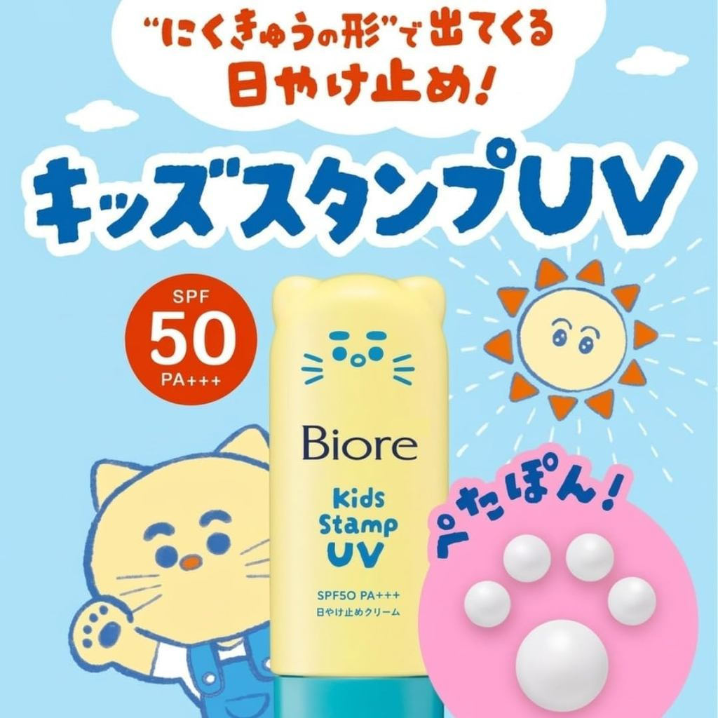 【Original from Japan】Biore Children's Sunscreen Stamp SPF50+ PA+++ Baby ...