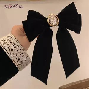 AqToCna Mới Nhung Nơ Tóc Vải Thanh Lịch Hợp Kim Hoa Hồng Kẹp Tóc Cho Nữ Thời Trang Đuôi Ngựa Barrette Hewear Phụ Kiện AqToCna