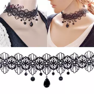 AqToCna Thời Trang Gothic Ren Retro Choker Cổ Hoa Mặt Dây Chuyền Nelace Trang Sức AqToCna