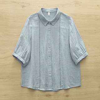 [Sẵn Sàng] Áo Sơ Mi Nữ 100% Sợi Cotton Cao Cấp Mới, Phối Ren Màu Trơn Rời Áo Sơ Mi Tay Ngắn