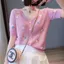 Kem Chống Nắng Mùa Hè Phong Cách Mới Cổ Chữ v Ngắn Hàng Dệt Kim Nữ Mỏng Phong Cách Thoáng Khí Phiên Bản Hàn Quốc Sang Trọng Thời Trang Phù Hợp Với Thường Ngày