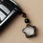 Mặt dây chuyền ngôi sao Obsidian bạc tự nhiên - Handmade Dân tộc Retro - Móc khóa Túi dây chuyền điện thoại Charm