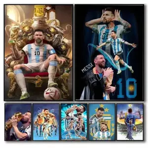Thể Thao Cổ Điển Lionel Messi Ngôi Sao Bóng Đá Treo Tường Nghệ Thuật Không Khung Vải In Poster Trang Trí Nhà Cho Phòng Khách Phòng Ngủ