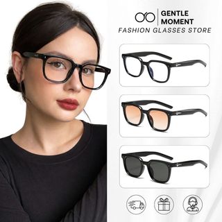 Kính mát gọng vuông GENTLE MOMENT thời trang nam nữ hoạ tiết ngôi sao nổi chống tia UV kính râm phong cách GM9547